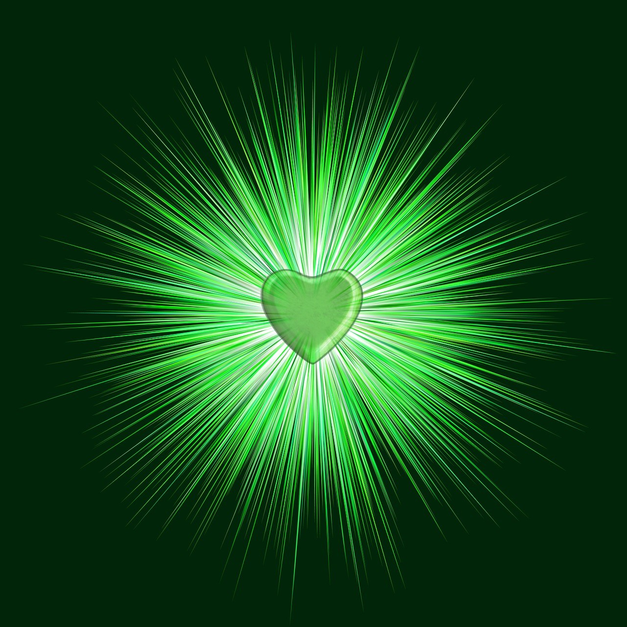 Green Radiant Heart